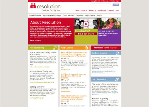 Screenshot of the Resolution website